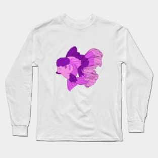 Cute Purple and Pink Oranda Goldfish Long Sleeve T-Shirt